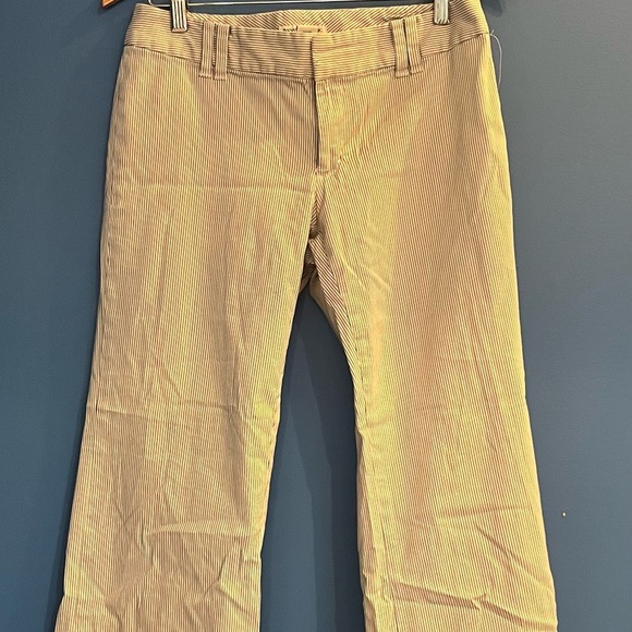 Banana Republic Stretch Beige/Creme Striped Wide Leg Trouser Y2K Size 8 - Picture 2 of 11